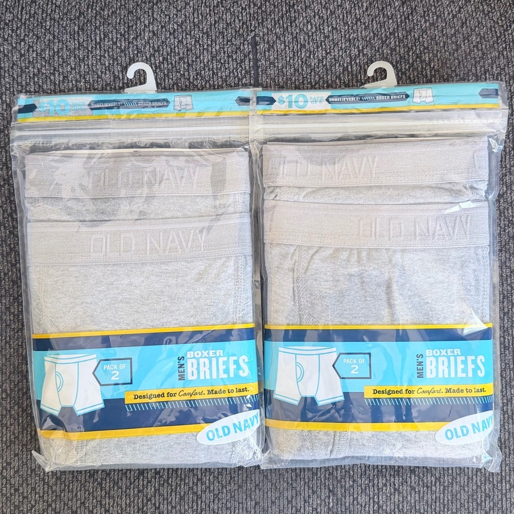 Old Navy Men's Light Gray Boxer Briefs - 4 briefs total